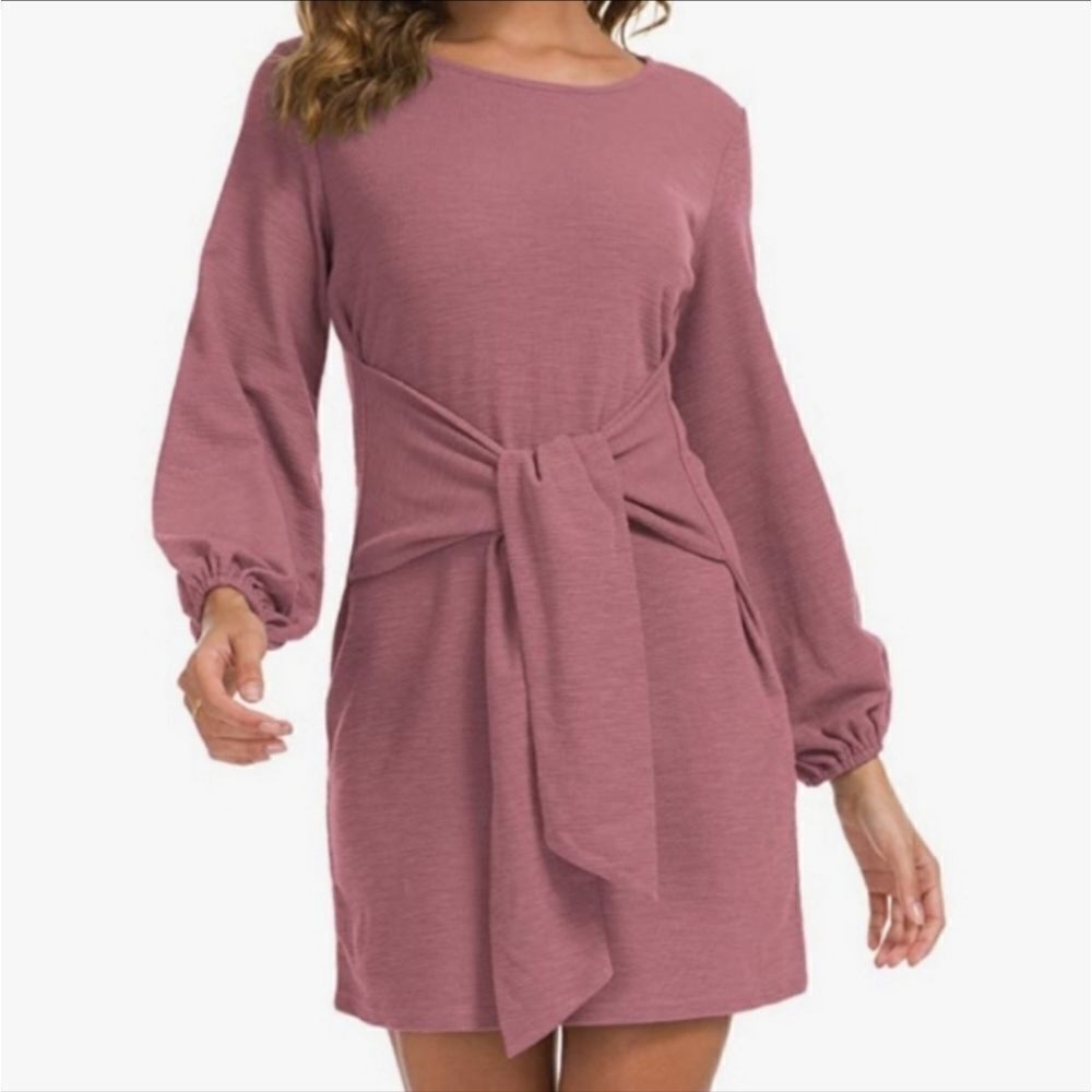 🎉Last One🎉 New Womens Lionstill Tie Waist Long Sleeve Dress Casual